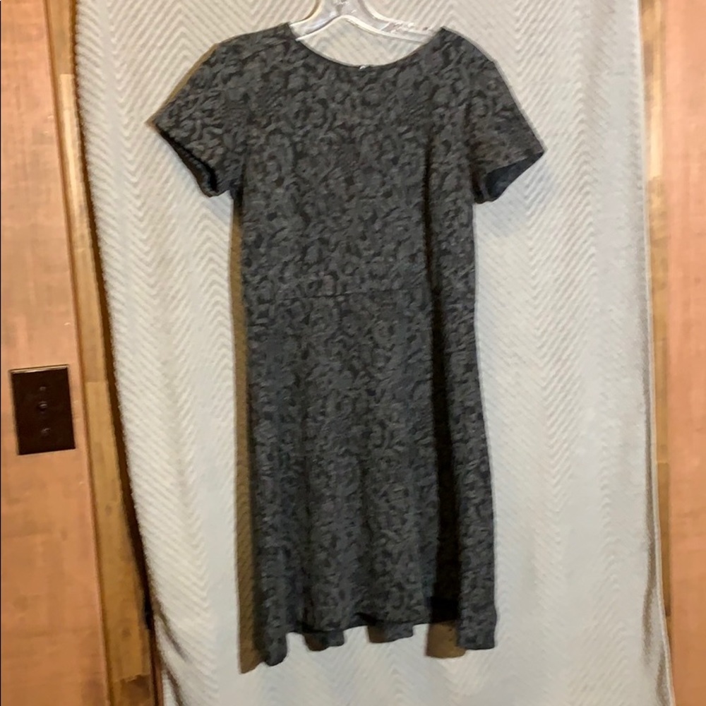 Black and gray fit and flare dress